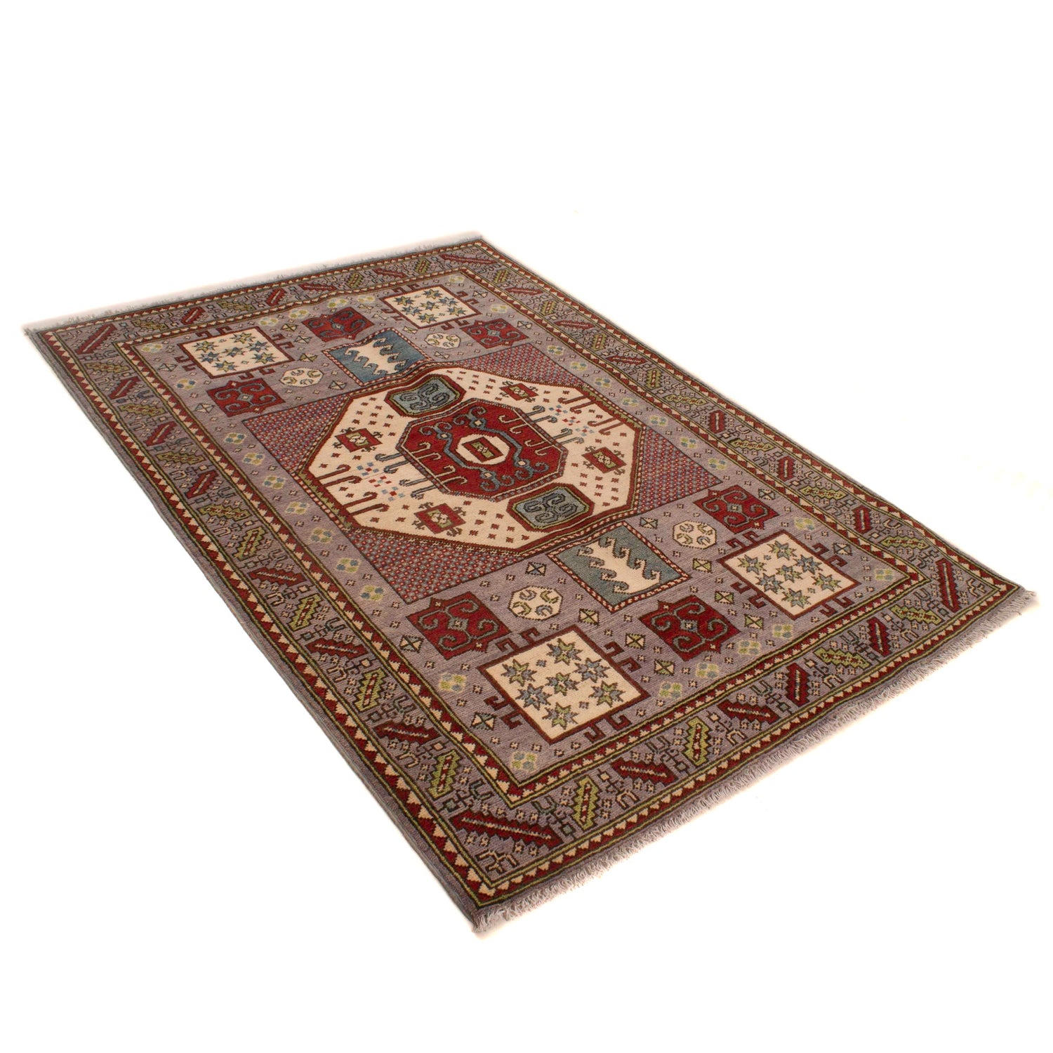 Oriental Mamluk Area Rug 4' 1" x 5' 11" ft / 124 x 179 cm - No. W34075