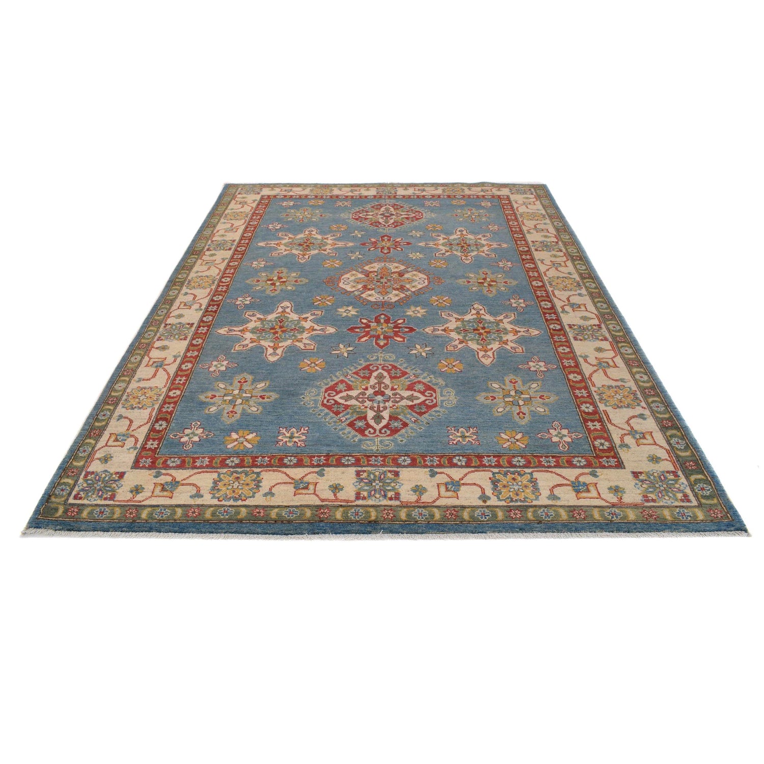Hand knotted Kazak Rugs 6' 7" x 9' 3" ft / 200 x 283 cm - No. W34076