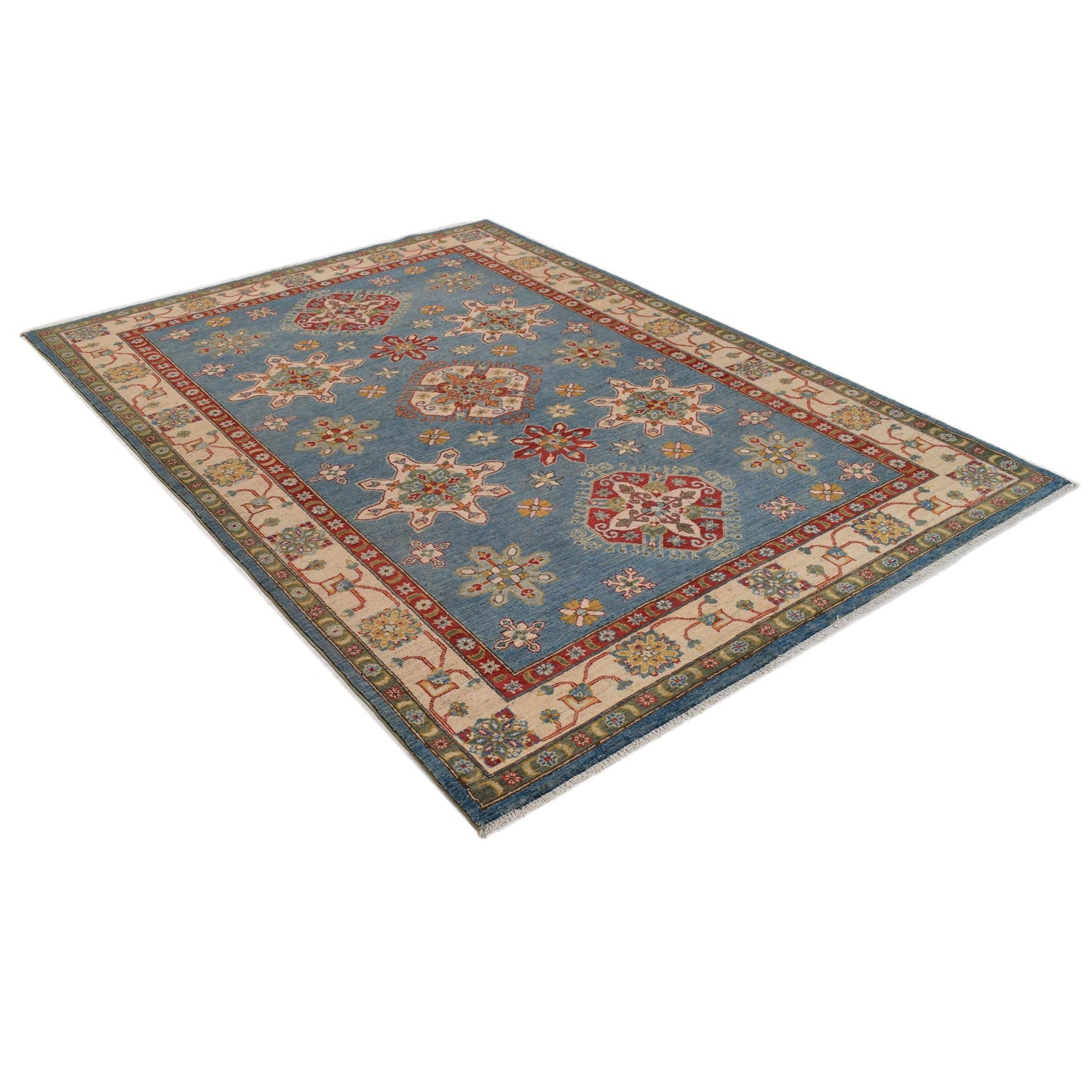 Hand knotted Kazak Rugs 6' 7" x 9' 3" ft / 200 x 283 cm - No. W34076