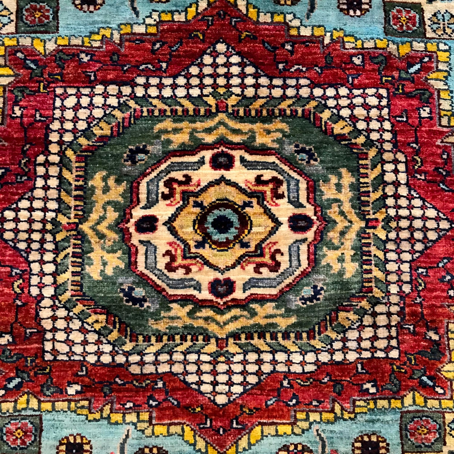 Oriental Mamluk Area Rug 6' 1" x 7' 10" ft / 186 x 239 cm - No. W34084