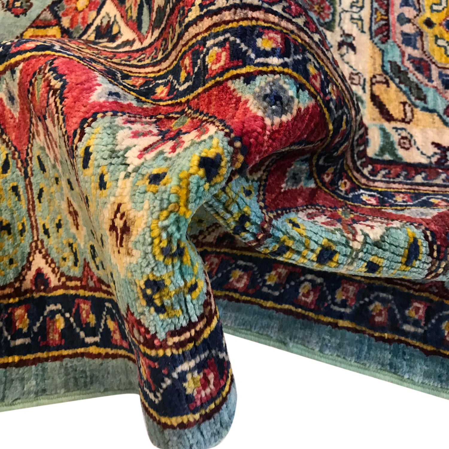 Oriental Mamluk Area Rug 6' 1" x 7' 10" ft / 186 x 239 cm - No. W34084