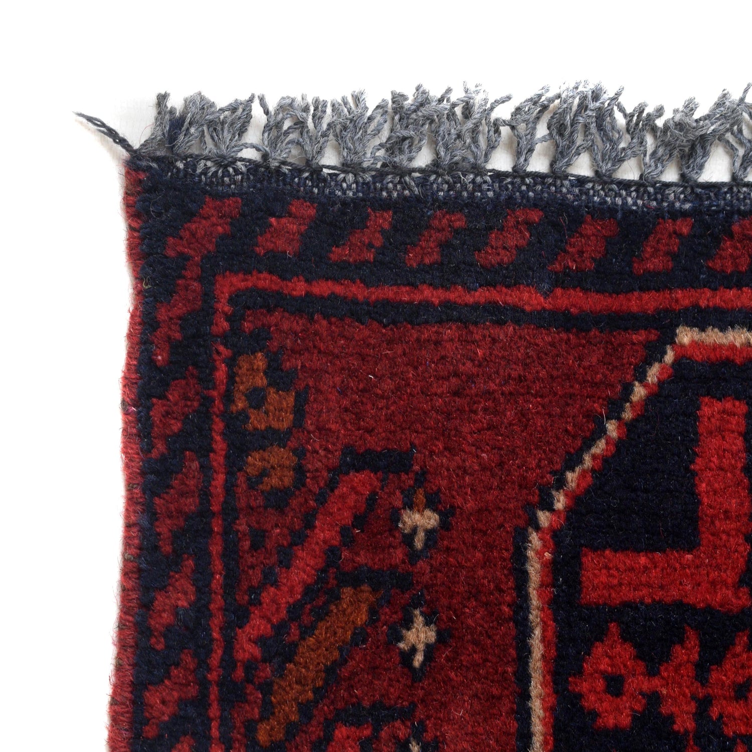 Red Color Afghan Area Runner Rug 2' 8" x 6' 0" ft / 81 x 183 cm - No. W34096