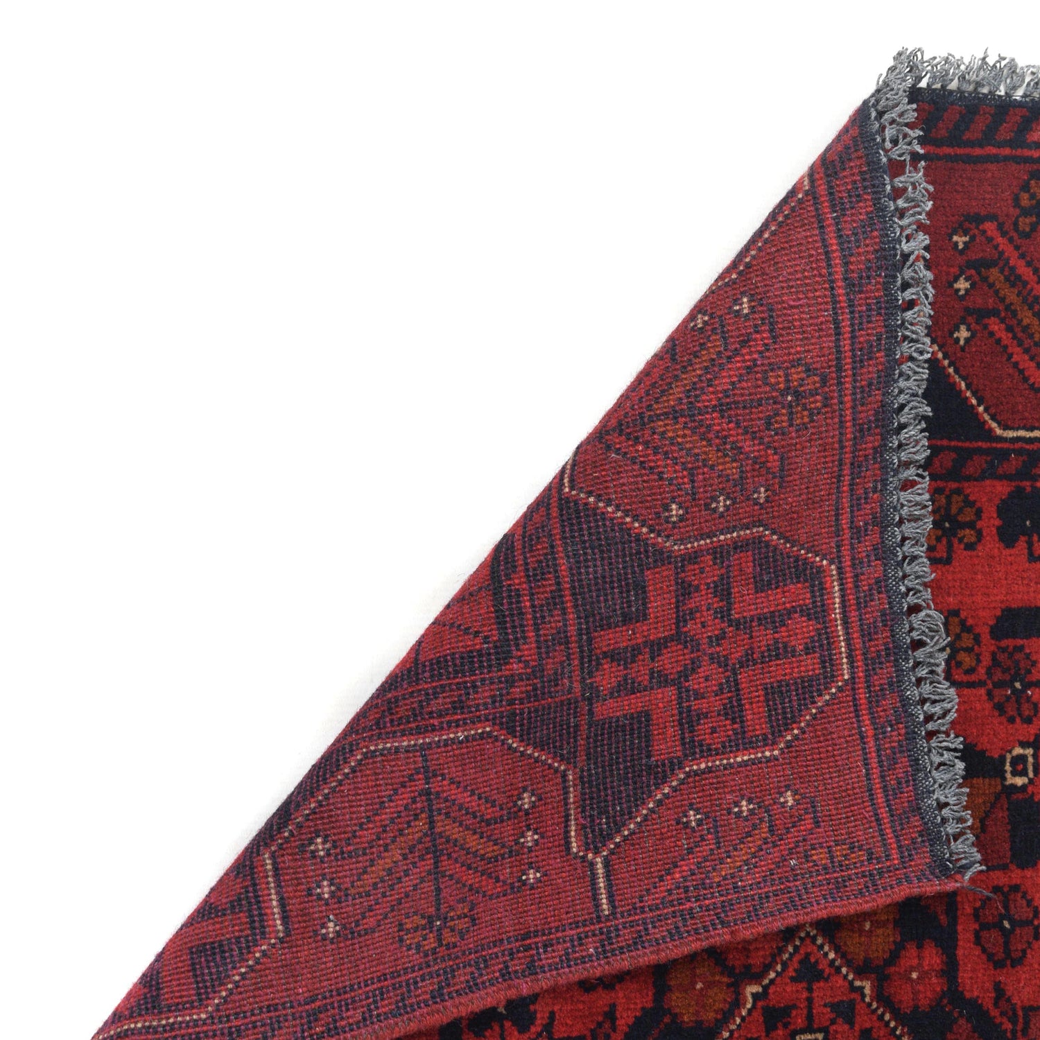 Red Color Afghan Area Runner Rug 2' 8" x 6' 0" ft / 81 x 183 cm - No. W34096