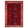 Handcrafted Afghan War Rug 4' 2" x 6' 2" ft / 127 x 187 cm - No. W34101