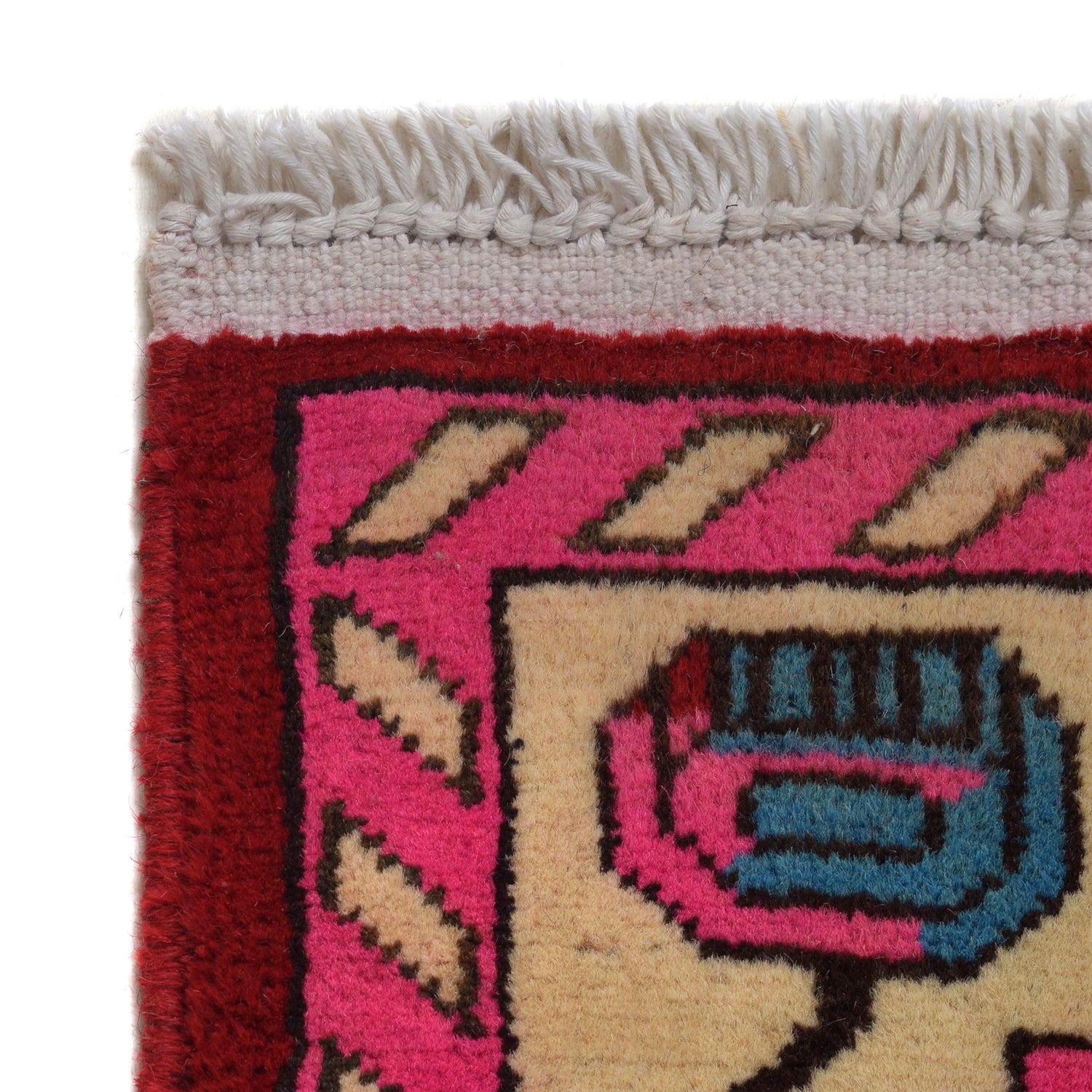 Handcrafted Afghan War Rug 4' 2" x 6' 2" ft / 127 x 187 cm - No. W34101