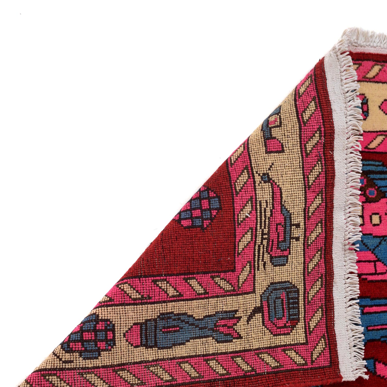 Handcrafted Afghan War Rug 4' 2" x 6' 2" ft / 127 x 187 cm - No. W34101