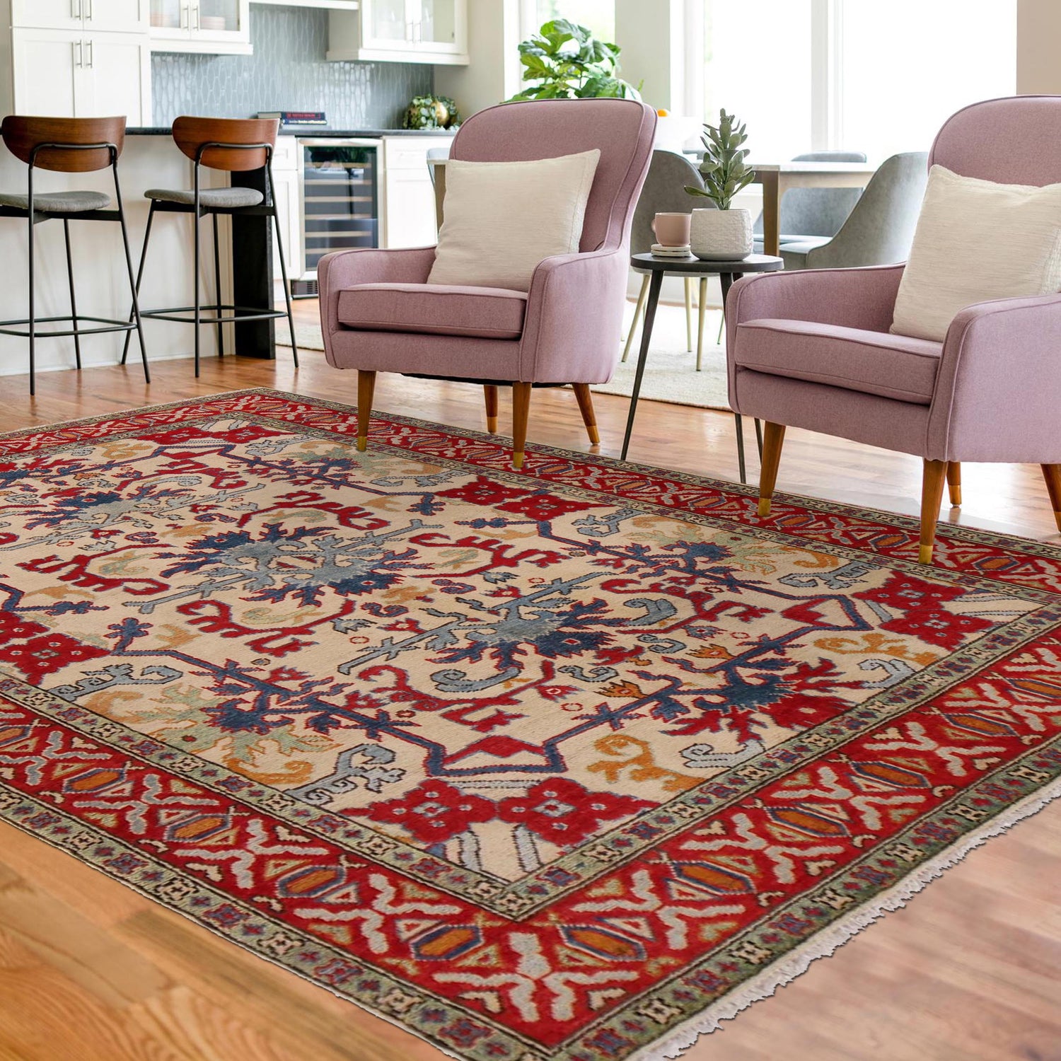 Oriental Mamluk Area Rug 5' 2" x 6' 8" ft / 158 x 204 cm - No. W34116