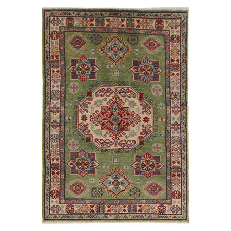 Hand Knotted Kazak Oriental Rug 3' 10" x 5' 10" ft / 116 x 178 cm - No. W34117
