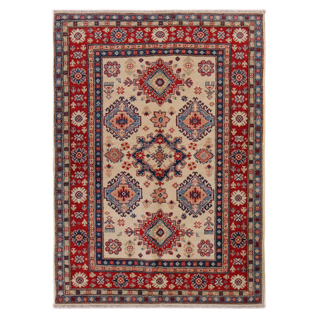 Hand Knotted Kazak Oriental Rug 3' 11" x 5' 10" ft / 119 x 177 cm - No. W34118