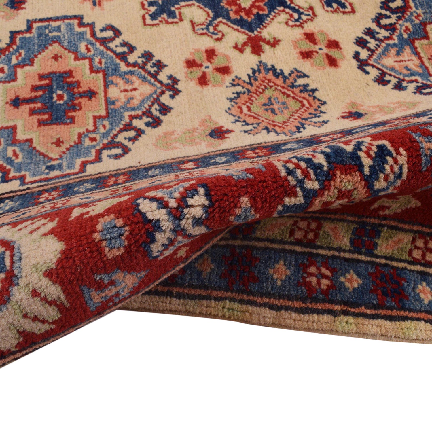 Hand Knotted Kazak Oriental Rug 3' 11" x 5' 10" ft / 119 x 177 cm - No. W34118