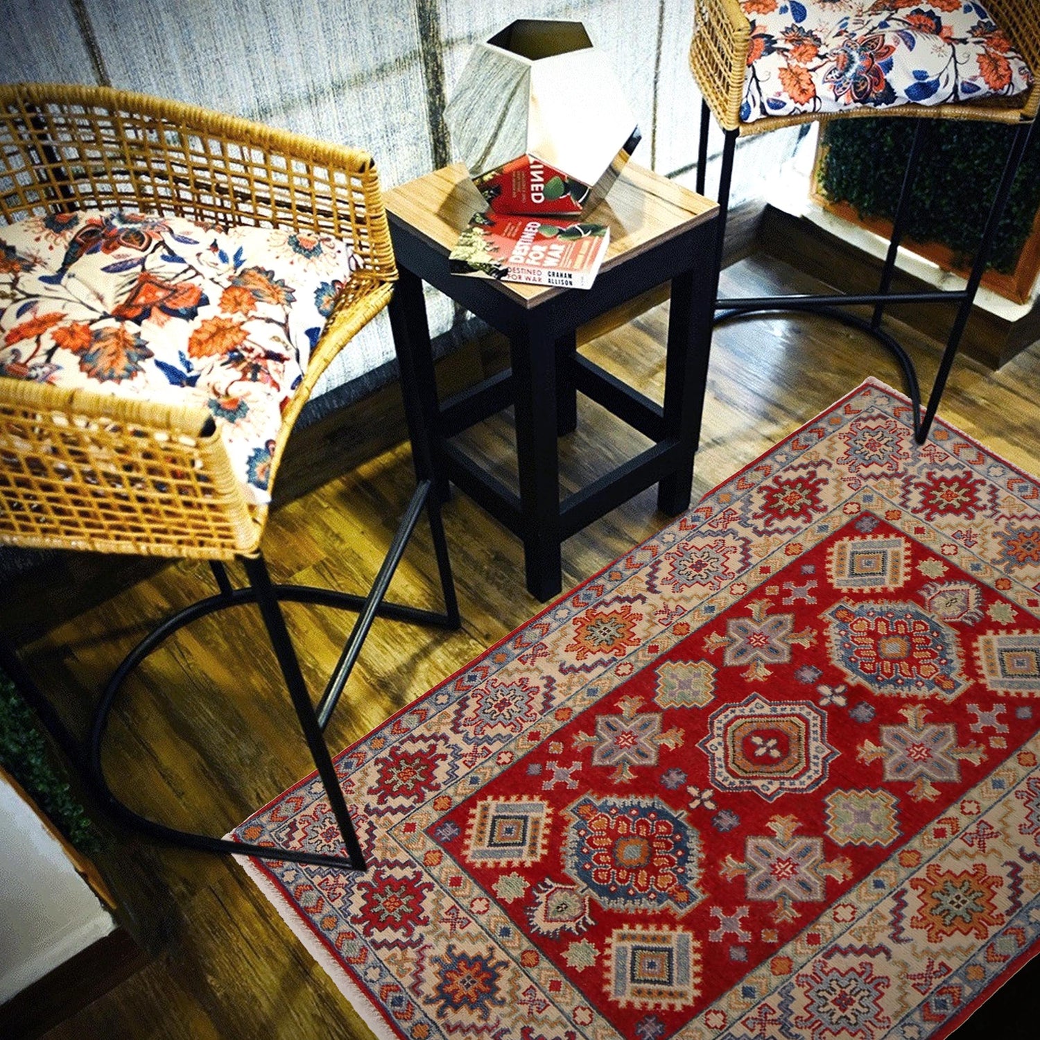 Oriental Kazak Rug 3' 5" x 4' 11" ft / 103 x 151 cm - No. W34121