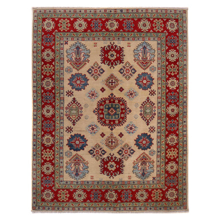 Handmade Kazak Area Rug 4' 10" x 6' 4" ft / 147 x 194 cm - No. W34125