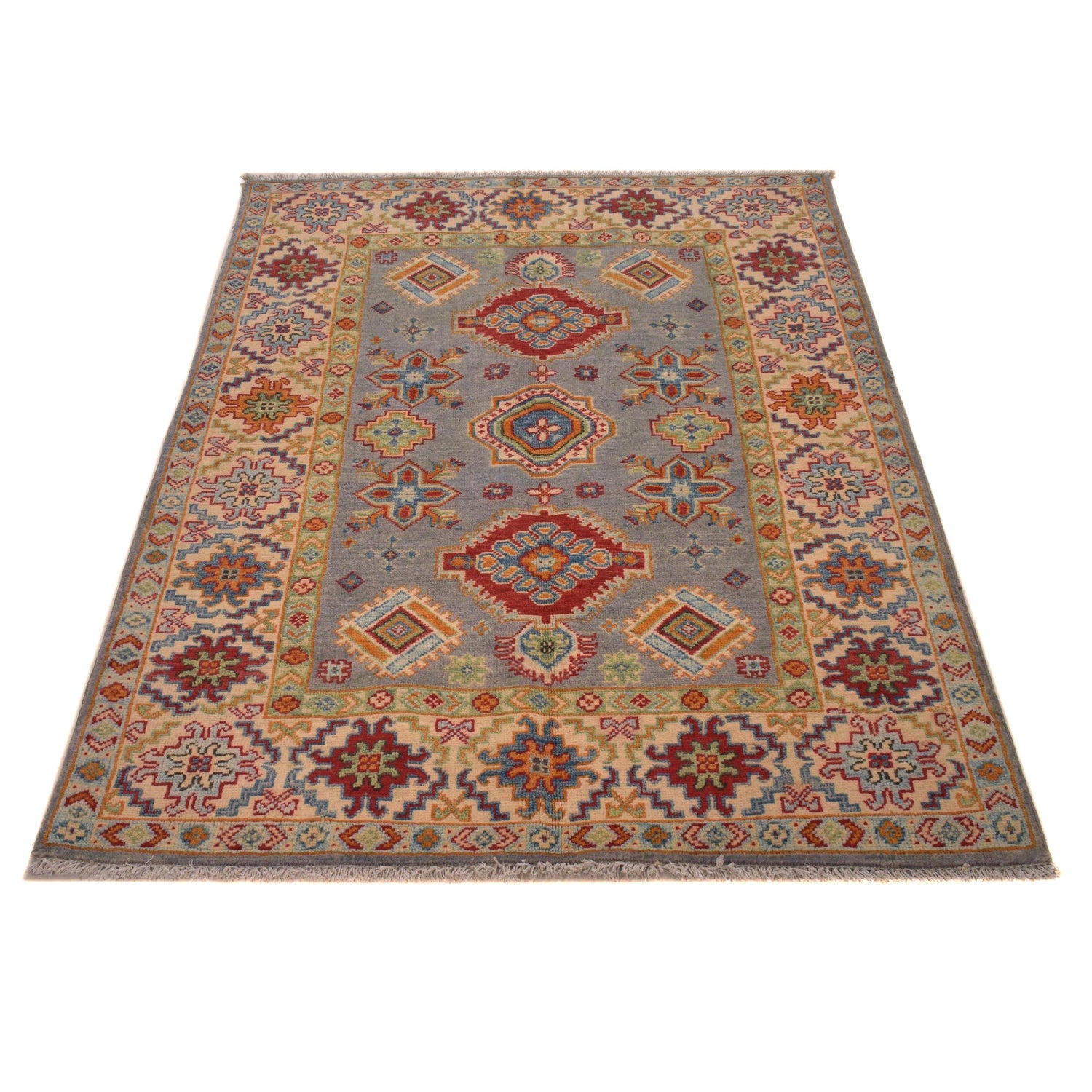 Hand knotted Kazak Carpet 3' 5" x 5' 1" ft / 104 x 156 cm - No. W34127