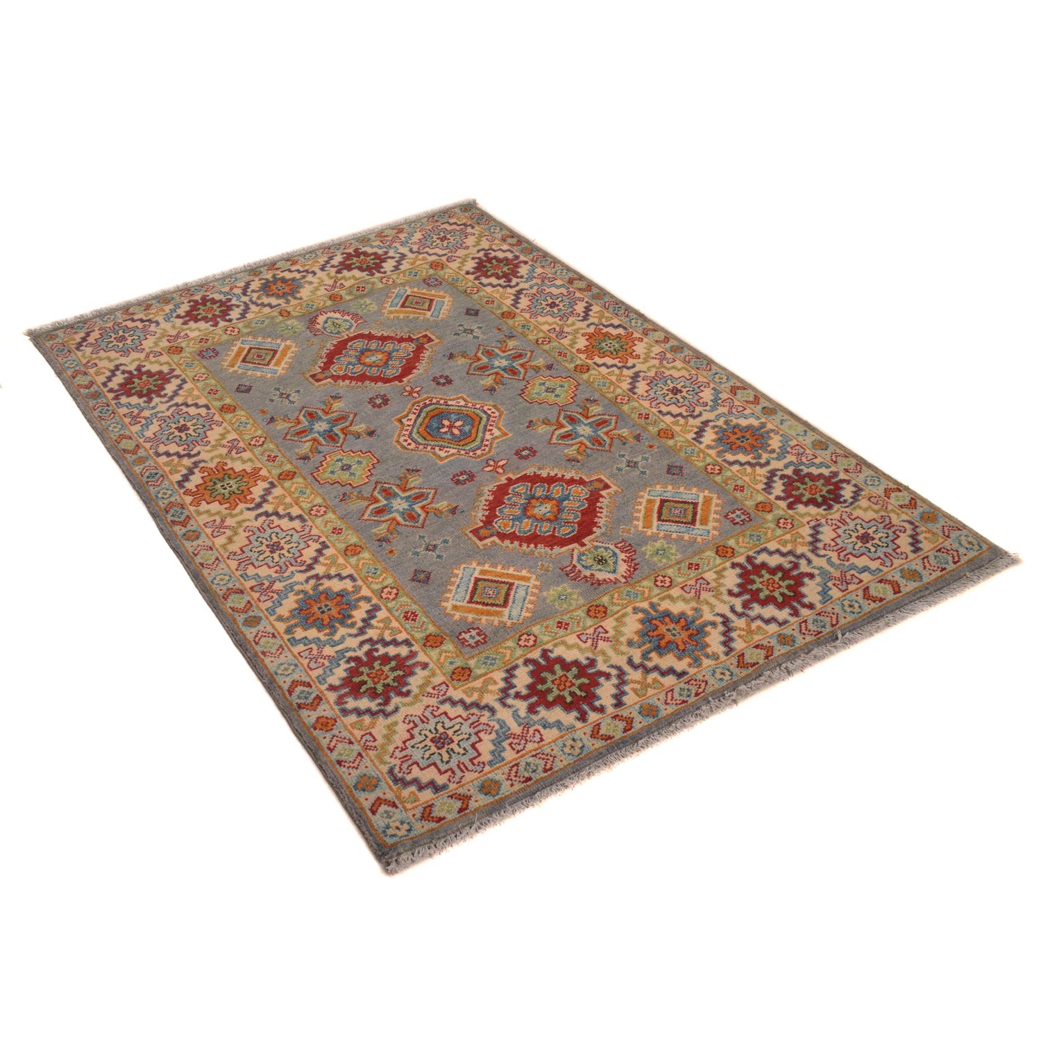 Hand knotted Kazak Carpet 3' 5" x 5' 1" ft / 104 x 156 cm - No. W34127