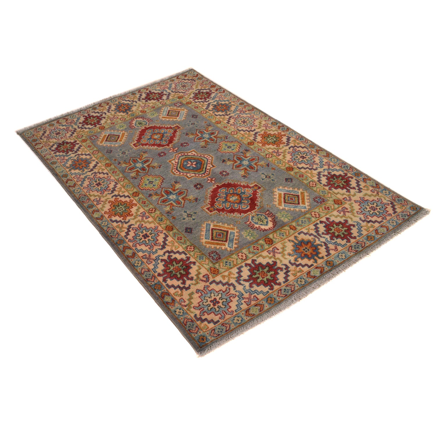 Hand knotted Kazak Carpet 3' 5" x 5' 1" ft / 104 x 156 cm - No. W34127