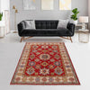 Red Color Kazak Rug 5' 0" x 6' 7" ft / 153 x 201 cm - No. W34128