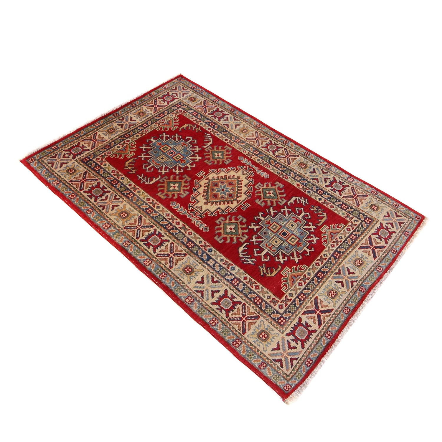 Hand Knotted Kazak Oriental Rug 3' 3" x 5' 2" ft / 99 x 158 cm - No. W34130