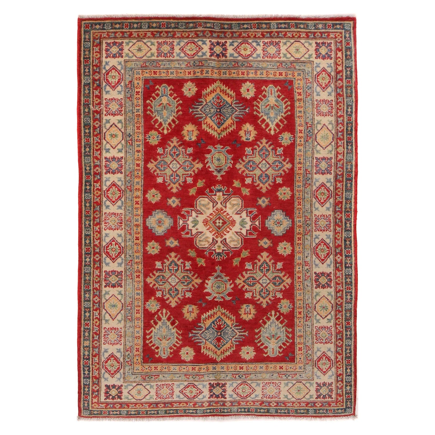 Oriental Kazak Rug 3' 10" x 5' 11" ft / 118 x 181 cm - No. W34131