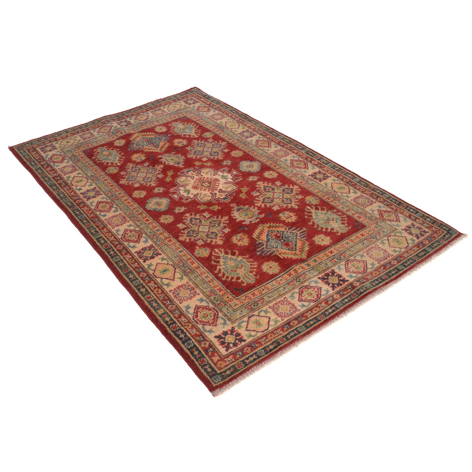 Oriental Kazak Rug 3' 10" x 5' 11" ft / 118 x 181 cm - No. W34131