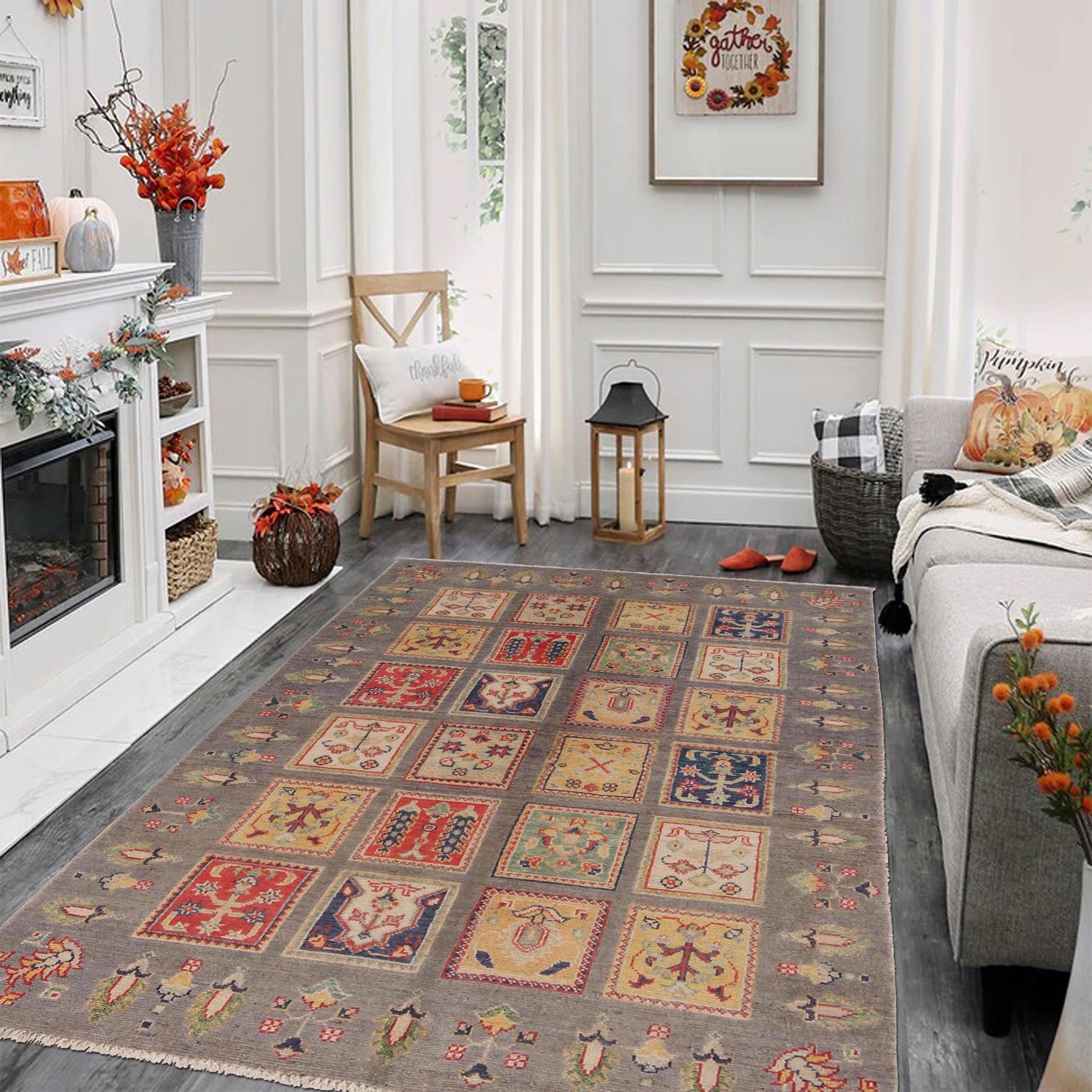 Oriental Bakhtiar Area Rug 3' 11" x 5' 10" ft / 120 x 177 cm - No. W34132