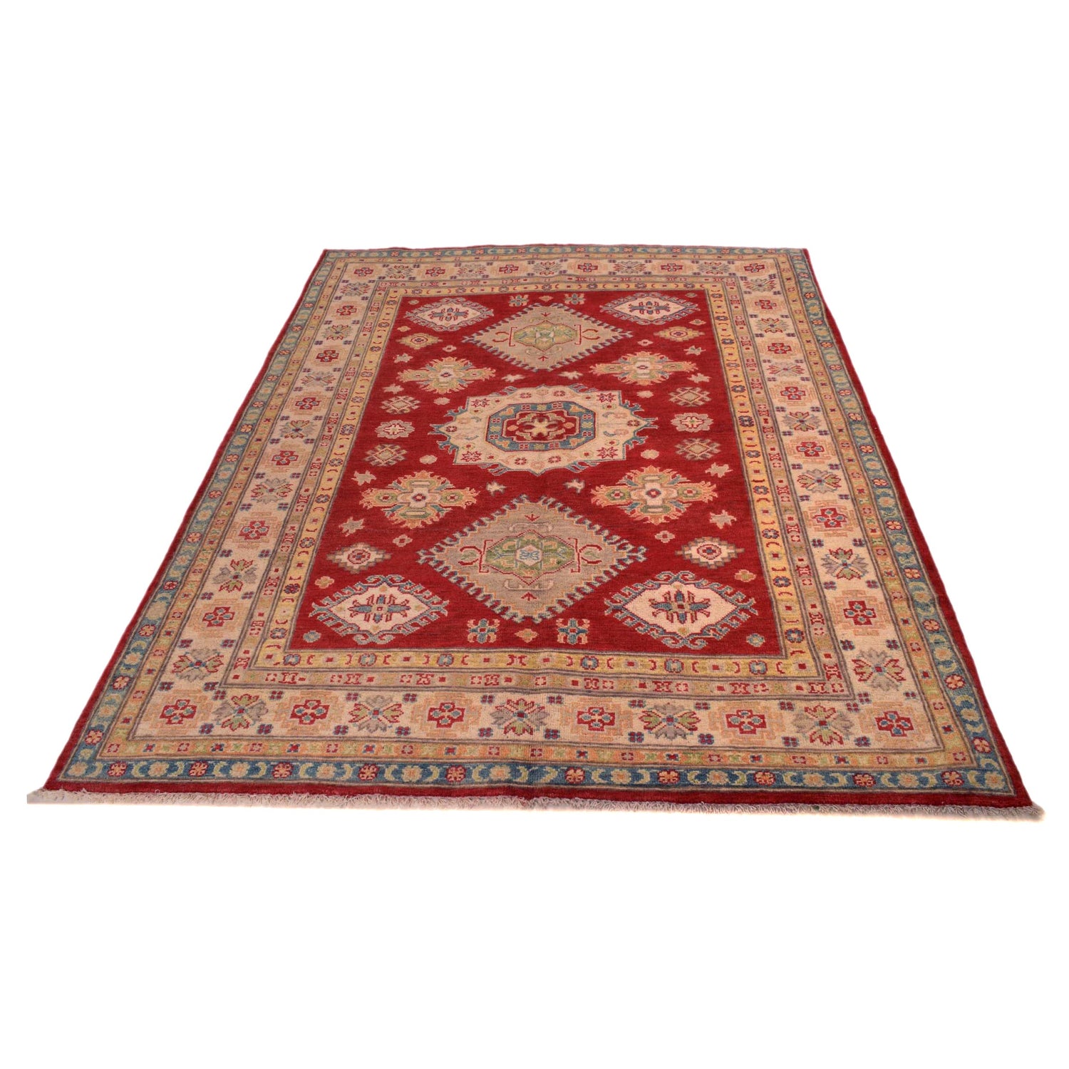 Red Color Kazak Rug 4' 11" x 6' 10" ft / 151 x 208 cm - No. W34133