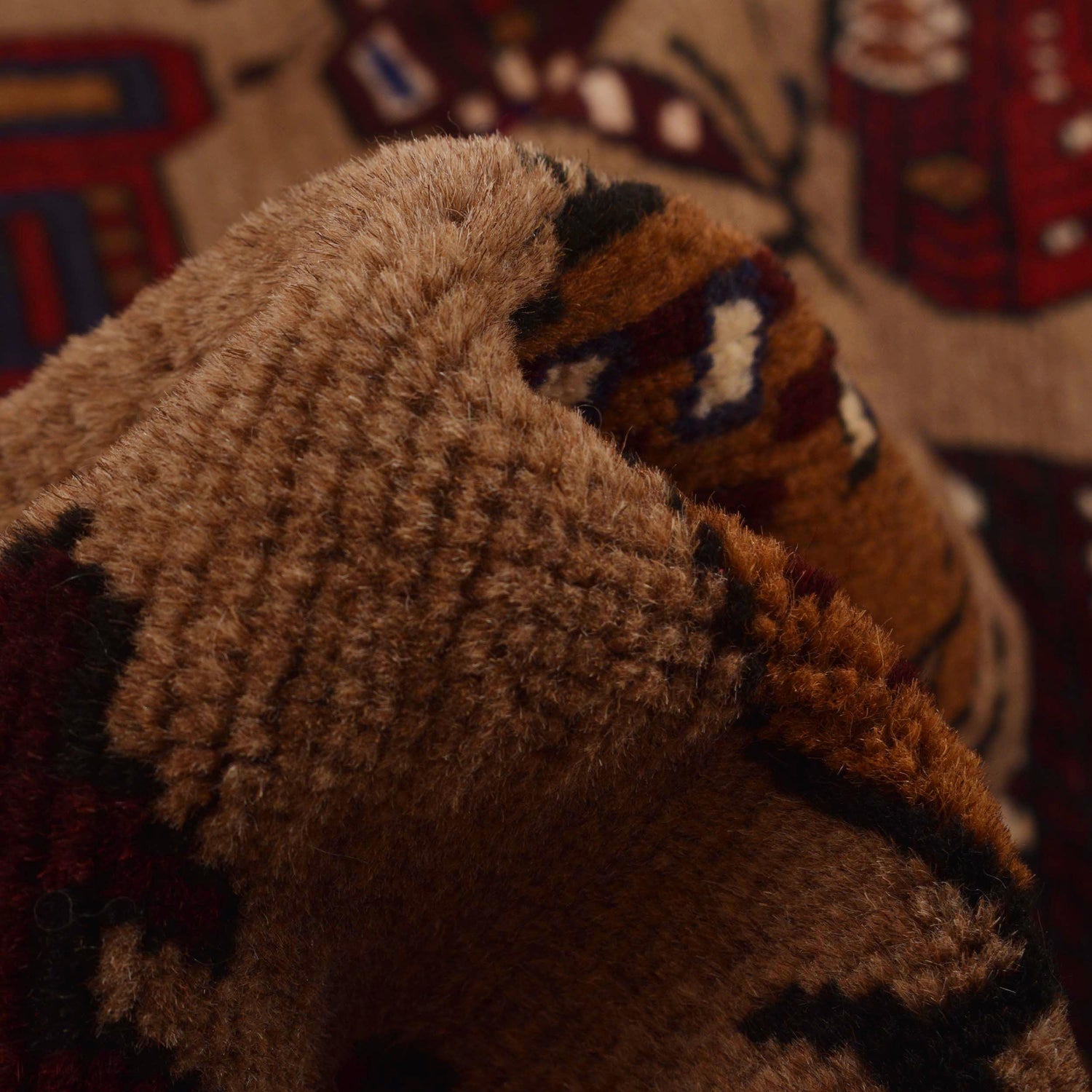 Handcrafted Afghan War Rug 4' 6" x 6' 1" ft / 137 x 185 cm - No. W34204