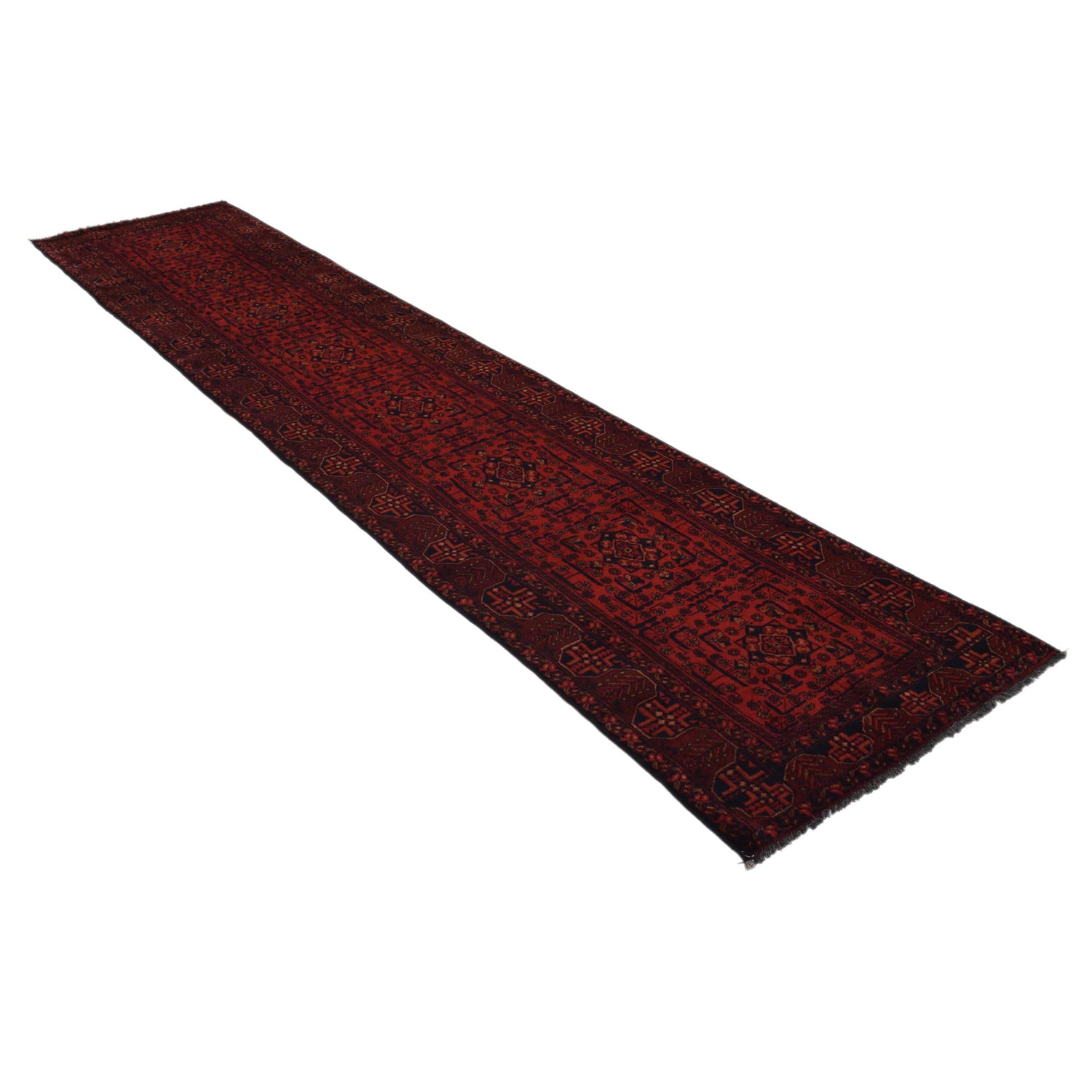 Afghan Khal Mohammadi Runner Rug 2' 6" x 12' 3" ft / 76 x 374 cm - No. W34367