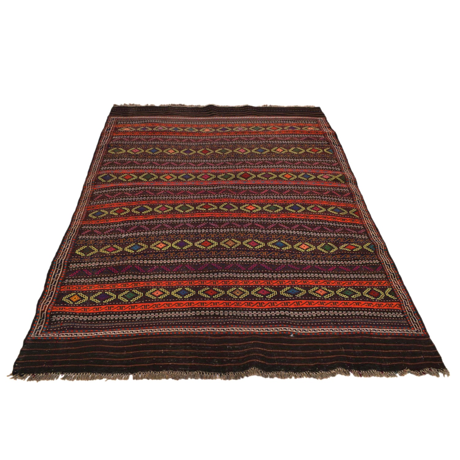 Afghan Laghari Kilim 4' 9" x 6' 7" ft / 144 x 200 cm - No. W34373