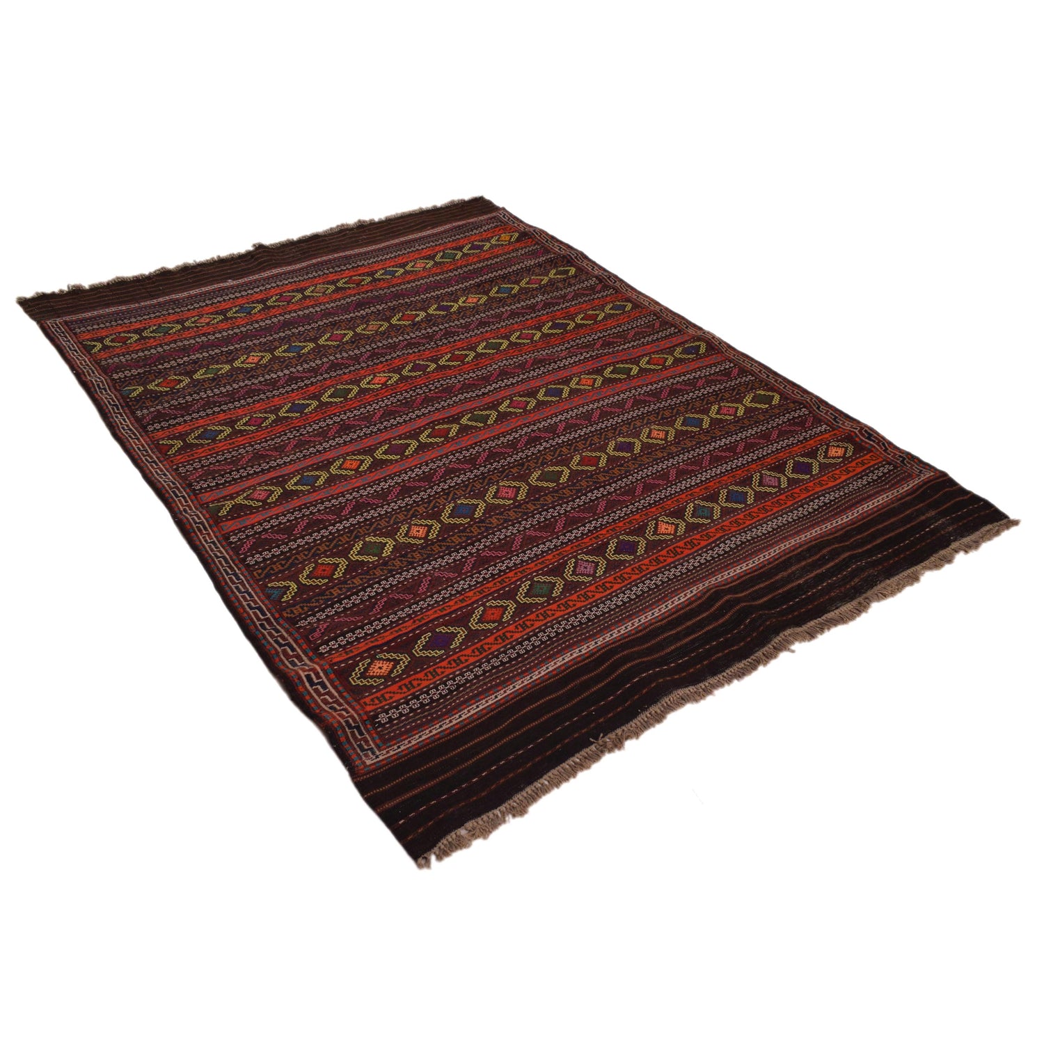 Afghan Laghari Kilim 4' 9" x 6' 7" ft / 144 x 200 cm - No. W34373