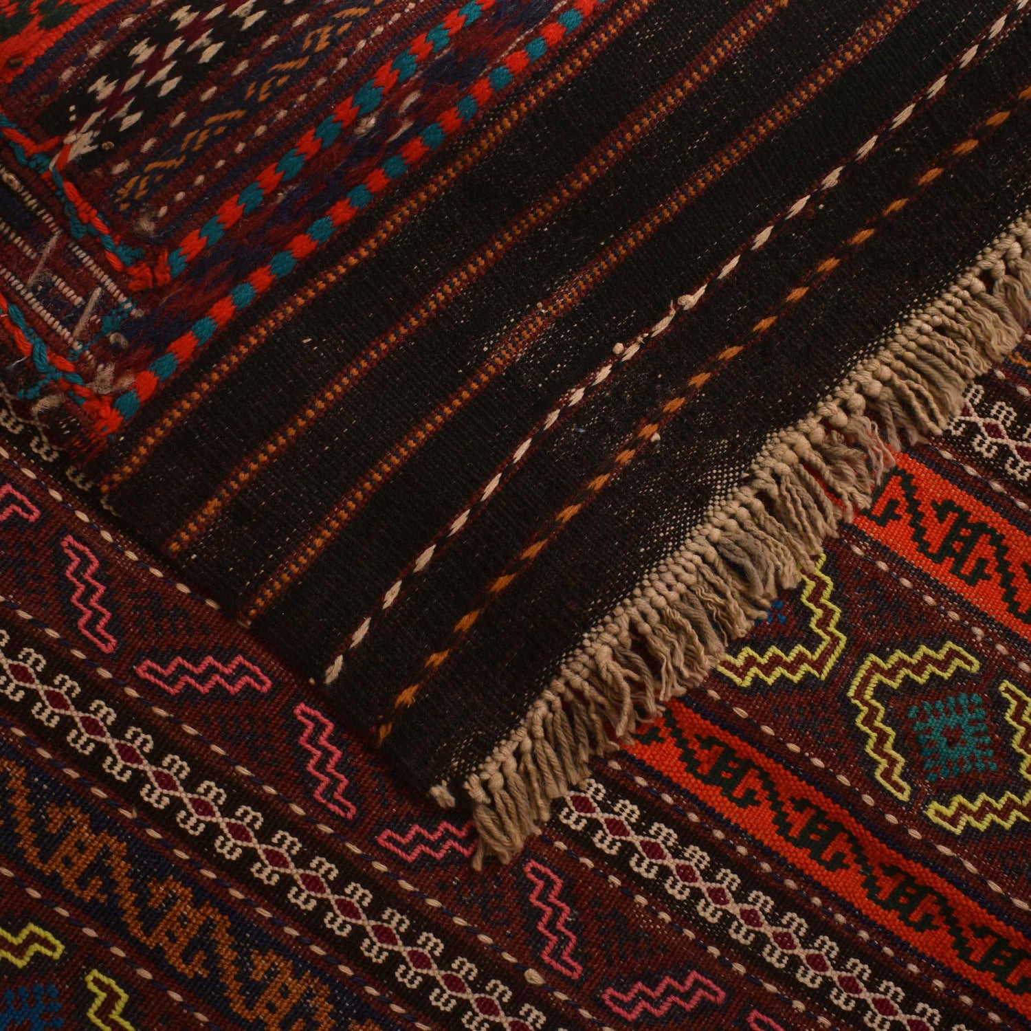 Afghan Laghari Kilim 4' 9" x 6' 7" ft / 144 x 200 cm - No. W34373