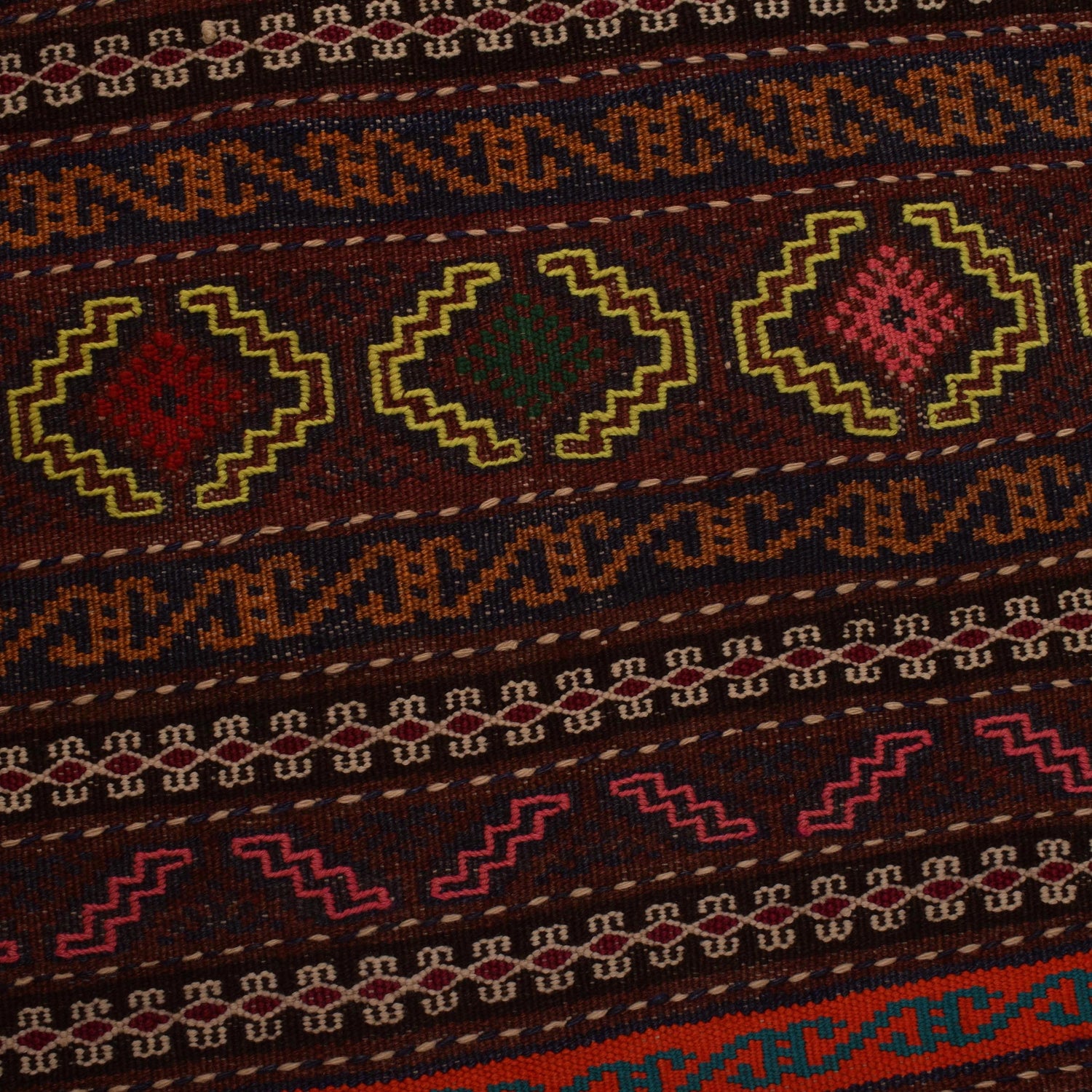 Afghan Laghari Kilim 4' 9" x 6' 7" ft / 144 x 200 cm - No. W34373