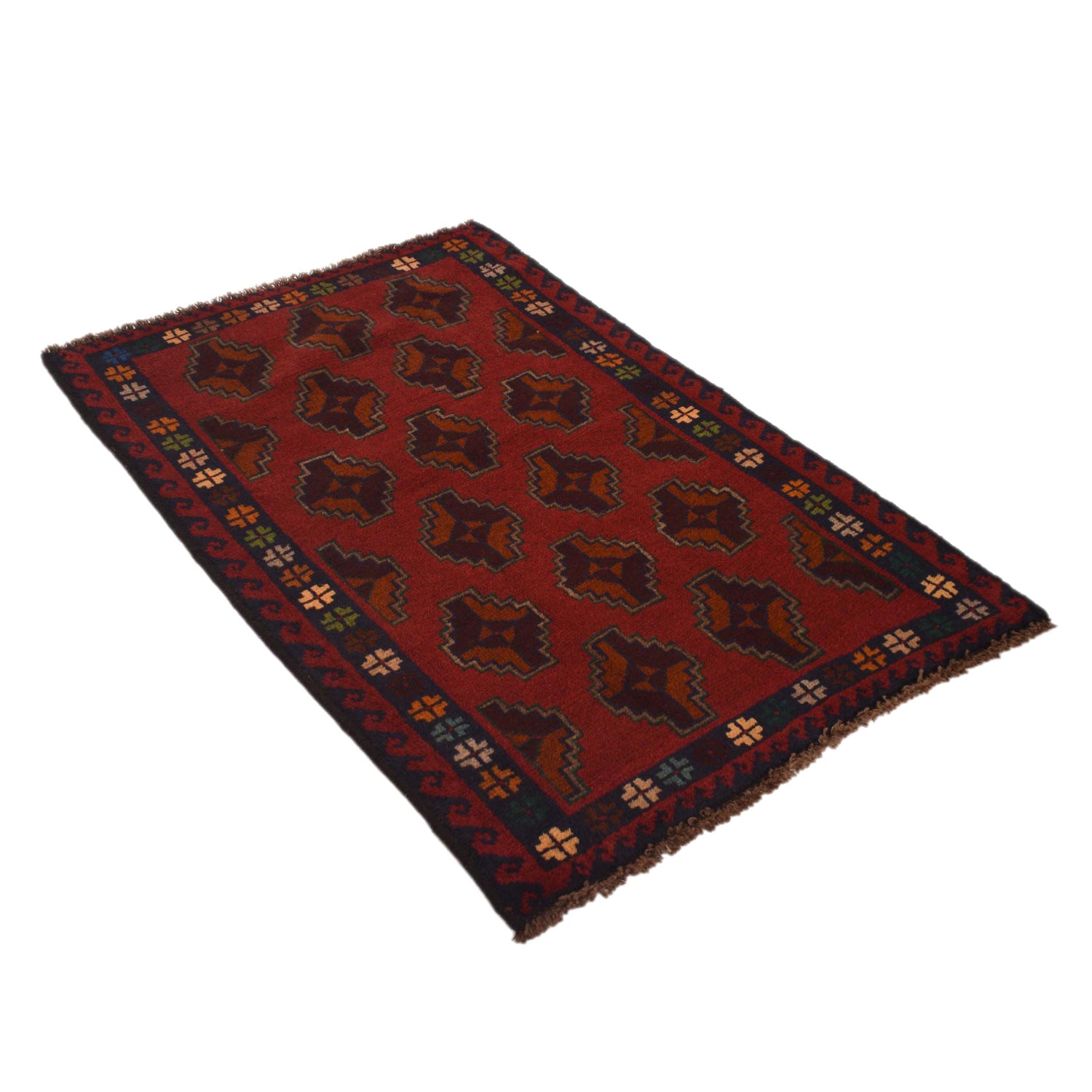 Red Color Baluchi Rug 2' 11" x 4' 5" ft / 90 x 135 cm - No. W34375