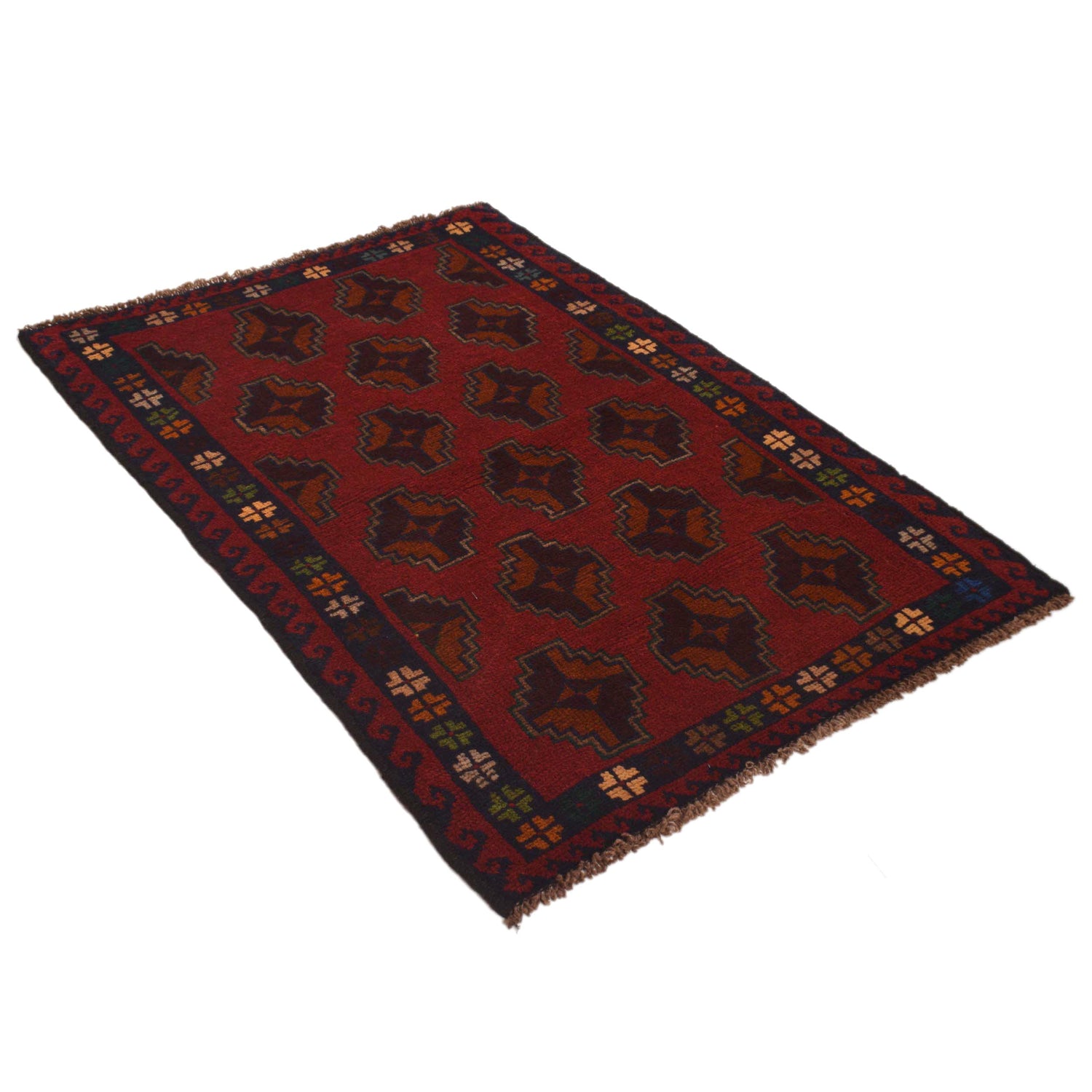 Red Color Baluchi Rug 2' 11" x 4' 5" ft / 90 x 135 cm - No. W34375
