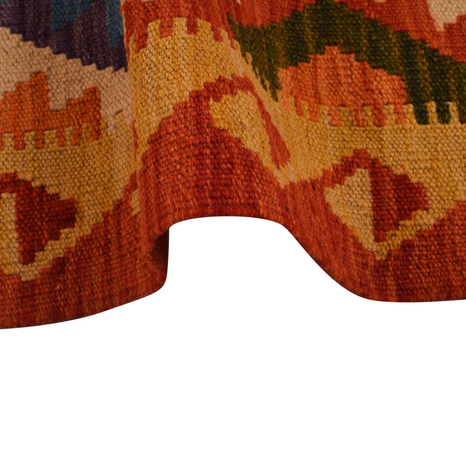 Handmade Afghan Vegetable Kilim 3' 3" x 5' 0" ft / 100 x 152 cm - No. W34752