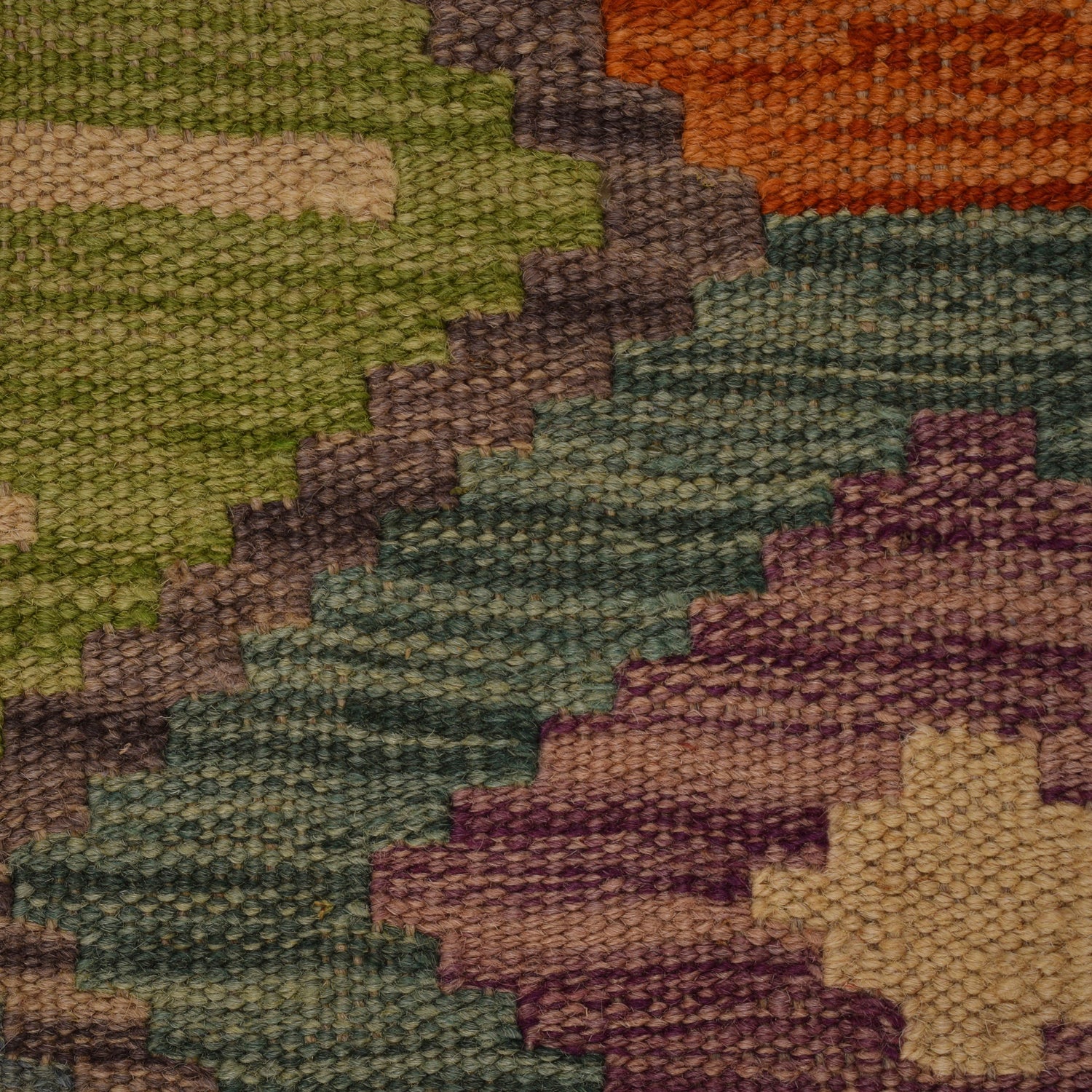 Hand Woven Wool Kelim 4' 11" x 6' 4" ft / 149 x 194 cm - No. W34753