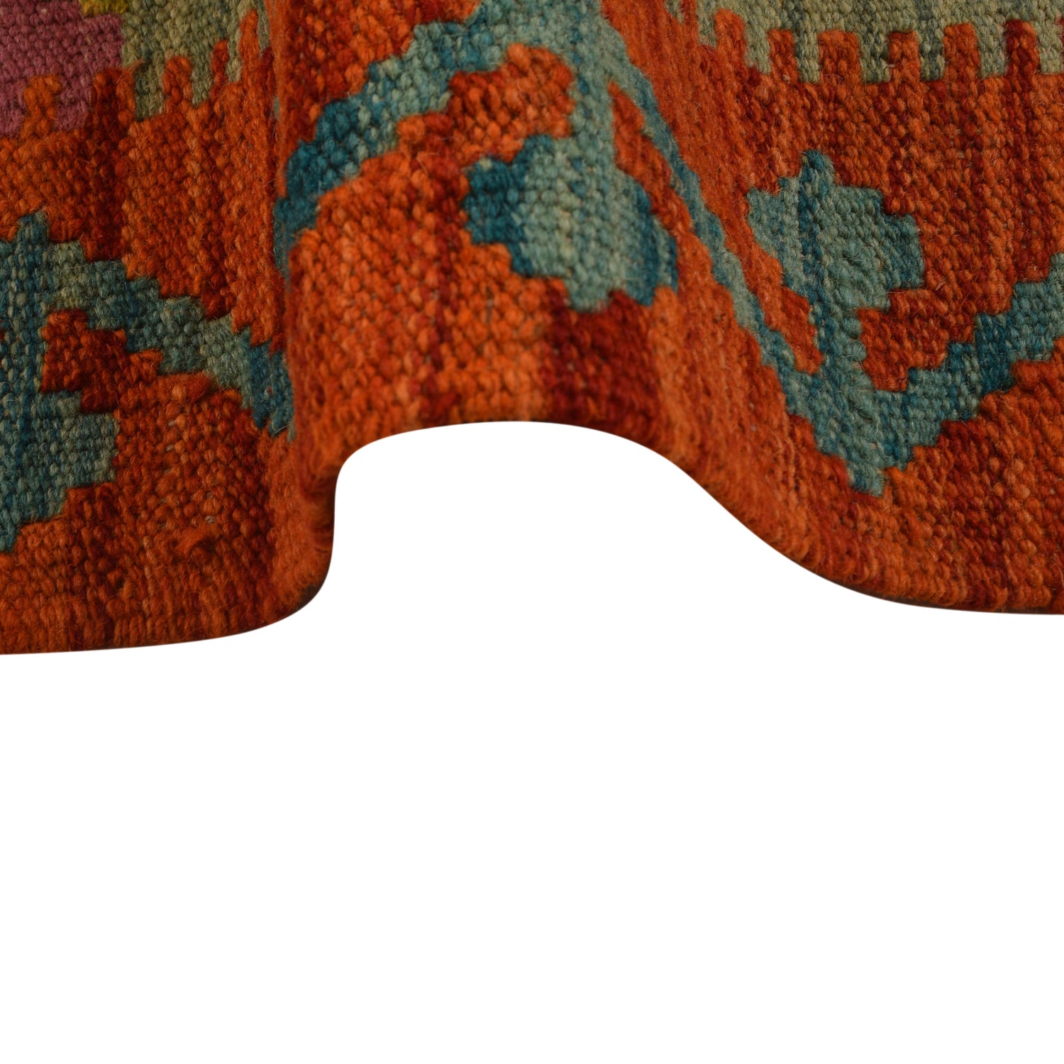 Hand Woven Wool Kelim 5' 0" x 6' 3" ft / 152 x 191 cm - No. W34755