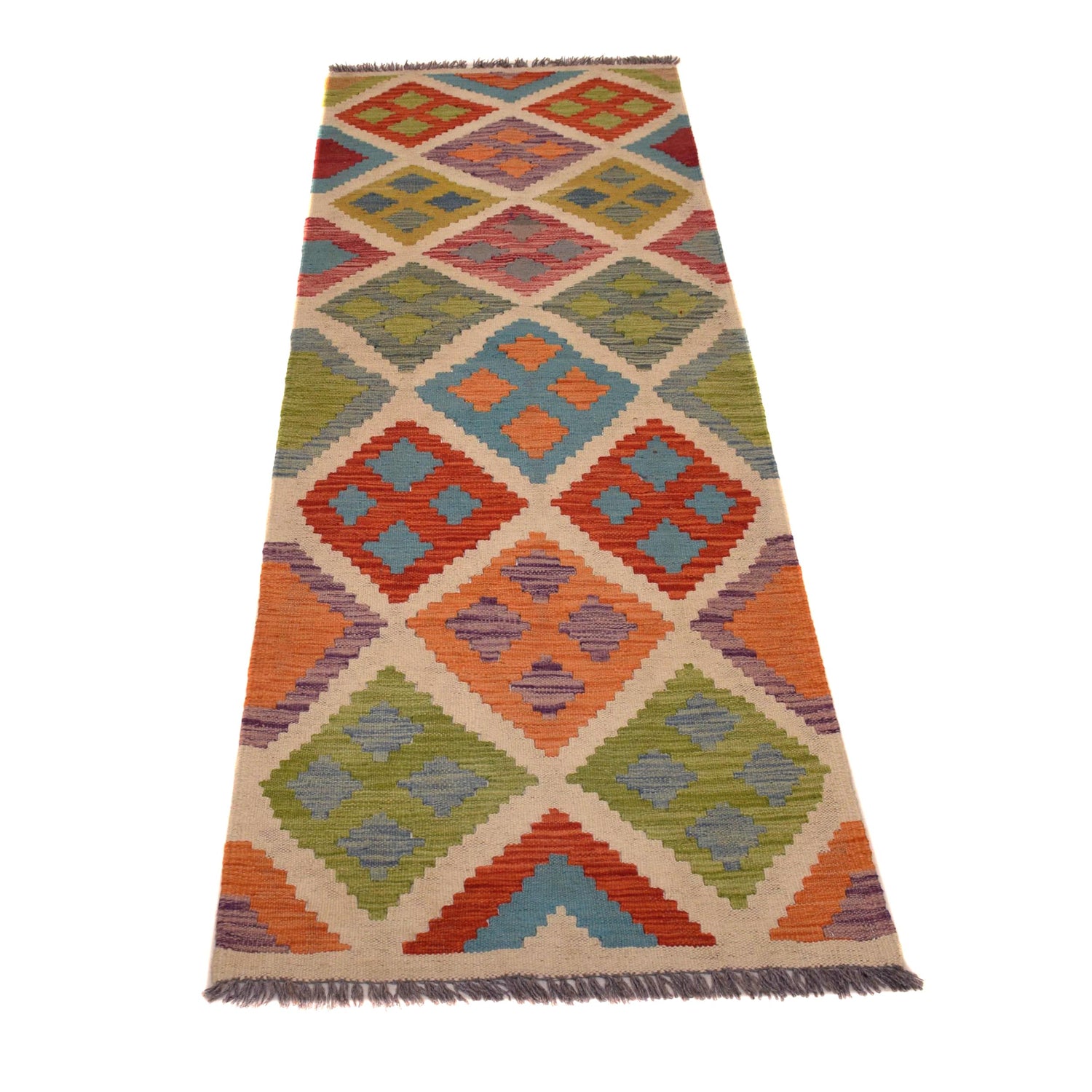Short Chobi Kilim Runner 2' 1" x 6' 5" ft / 63 x 195 cm - No. W34759