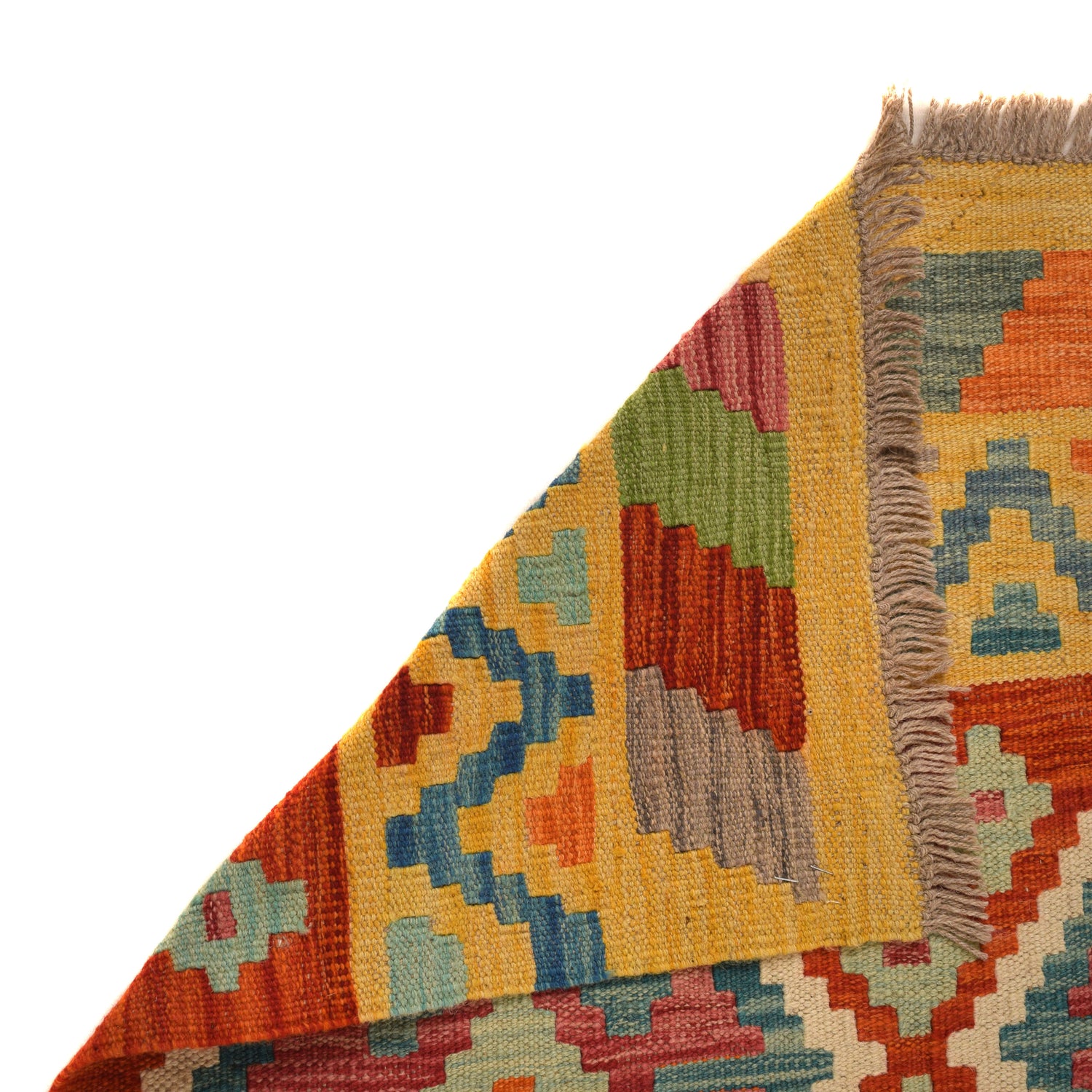 Hand Knotted Afghan Style Kilim Runner 2' 8" x 8' 1" ft / 81 x247 cm - No. W34760