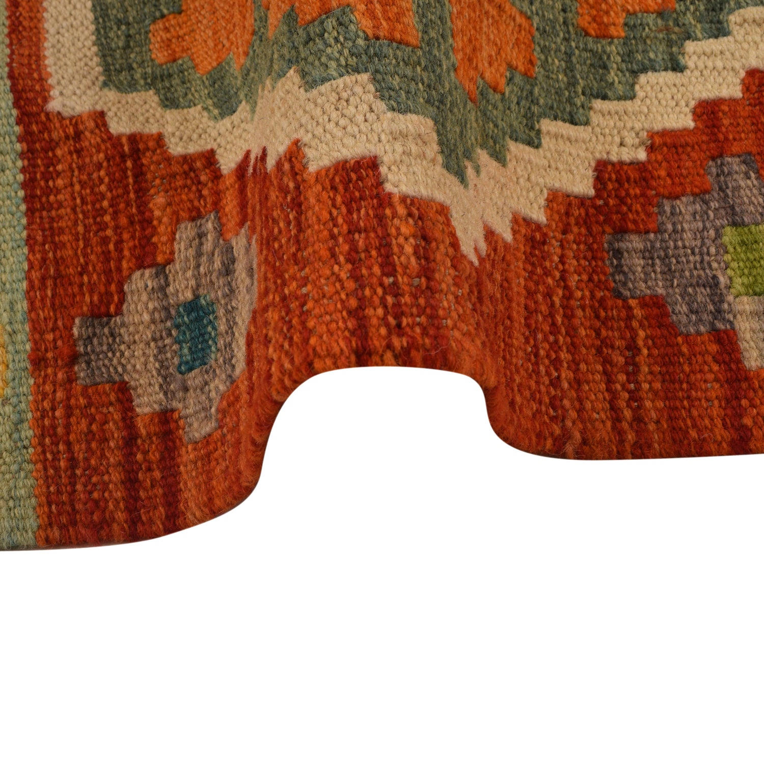 Hand Knotted Afghan Style Kilim Runner 2' 8" x 8' 1" ft / 81 x247 cm - No. W34760