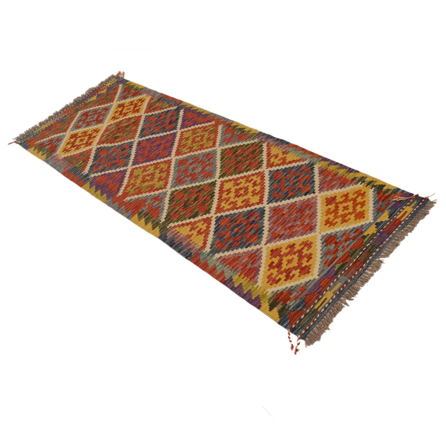 Short Kilim Runner 2' 3"x 6' 4" ft / 68 x 192 cm - No. W34761