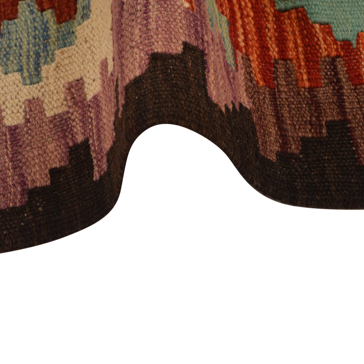 Hand Knotted Afghan Style Kilim Runner 2' 7" x 8' 1" ft / 78 x246 cm - No. W34774