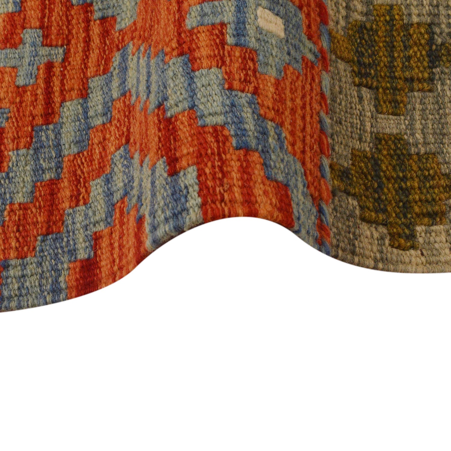 Colorful Flat-Weave Wool Kilim Runner 2' 4"x 6' 5" ft / 71 x 196 cm - No. W34774