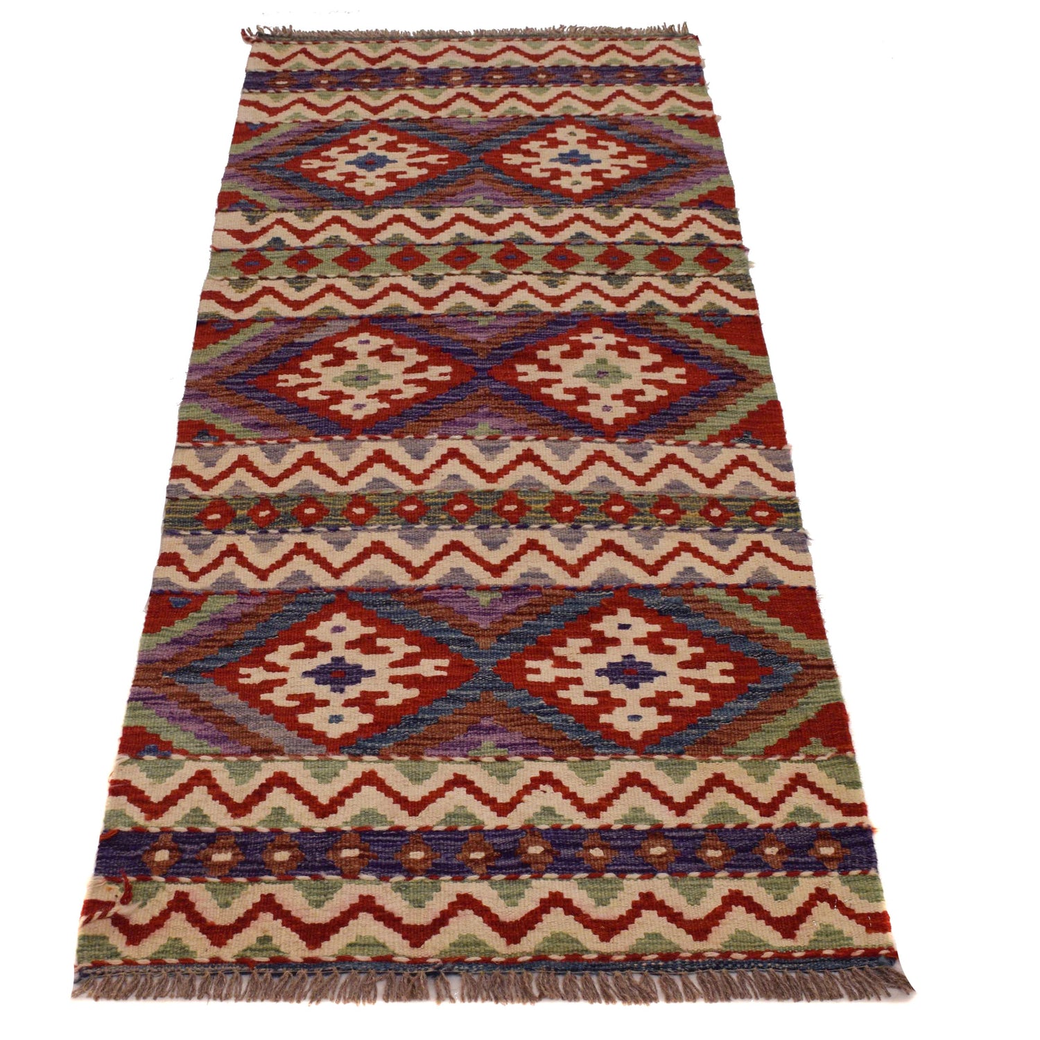 Short Chobi Kilim Runner 2' 3" x 6' 1" ft / 69 x 185 cm - No. W34775