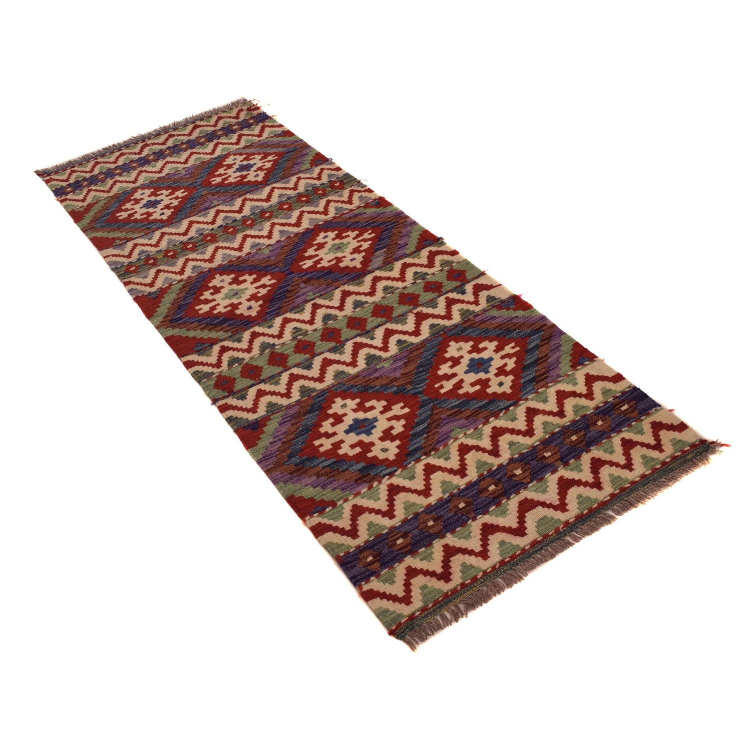 Short Chobi Kilim Runner 2' 3" x 6' 1" ft / 69 x 185 cm - No. W34775