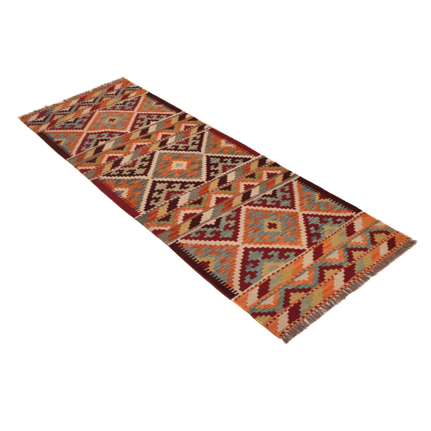 Short Chobi Kilim Runner 2' 5" x 6' 7" ft / 74 x 200 cm - No. W34776