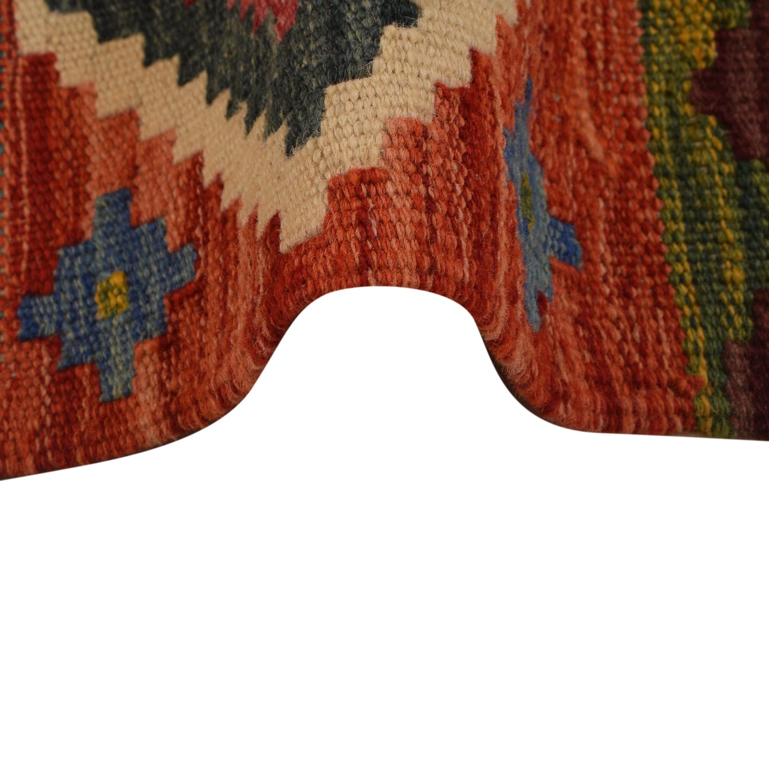 Handmade Afghan Vegetable Kilim 3' 2" x 4' 7" ft / 96 x 140 cm - No. W34780