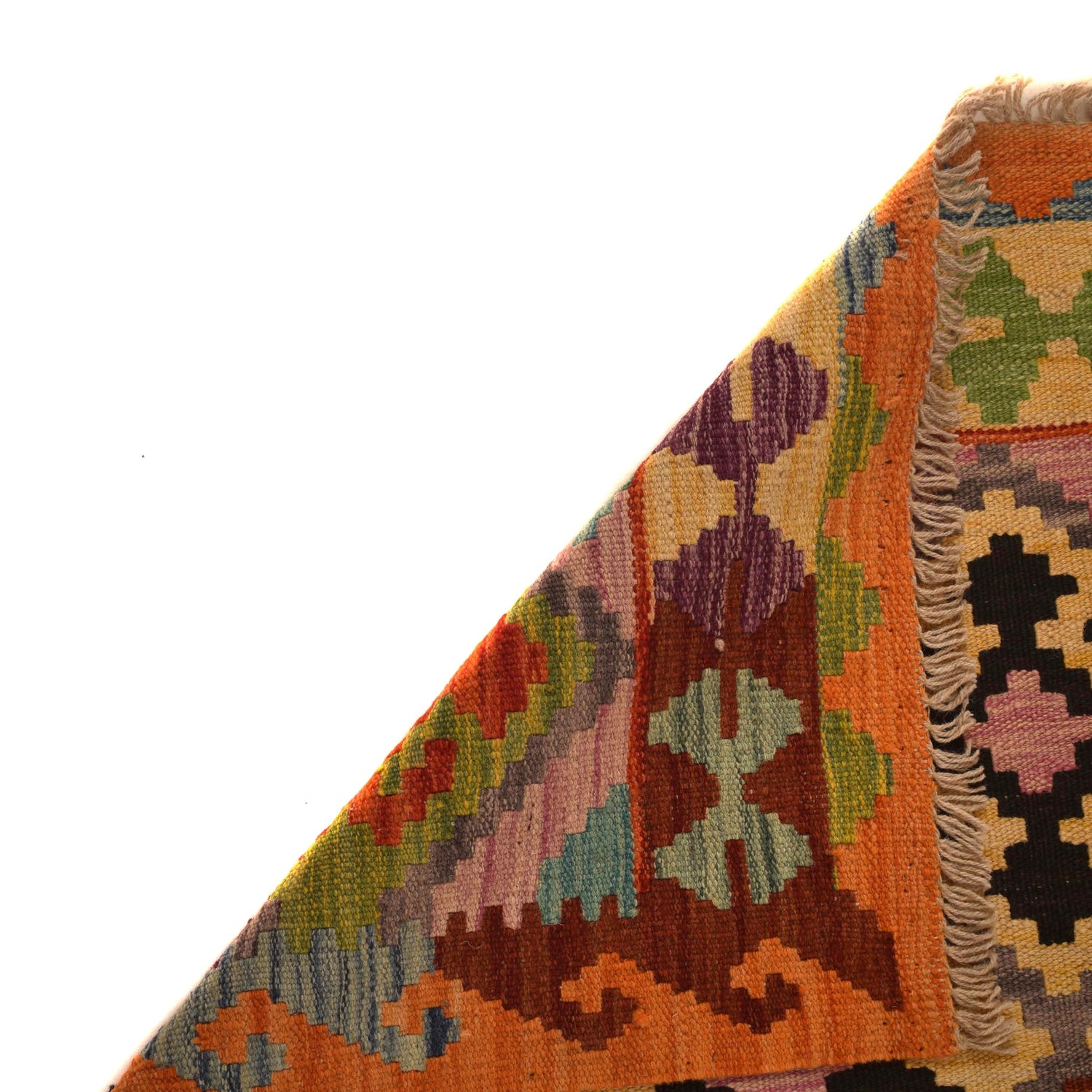 Handmade Afghan Vegetable Kilim 3' 4" x 5' 0" ft / 101 x 153 cm - No. W34784