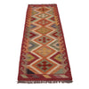 Colorful Flat-Weave Wool Kilim Runner 2' 0" x 5' 0" ft / 61 x 152 cm - No. W34787