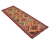 Colorful Flat-Weave Wool Kilim Runner 2' 0" x 5' 0" ft / 61 x 152 cm - No. W34787