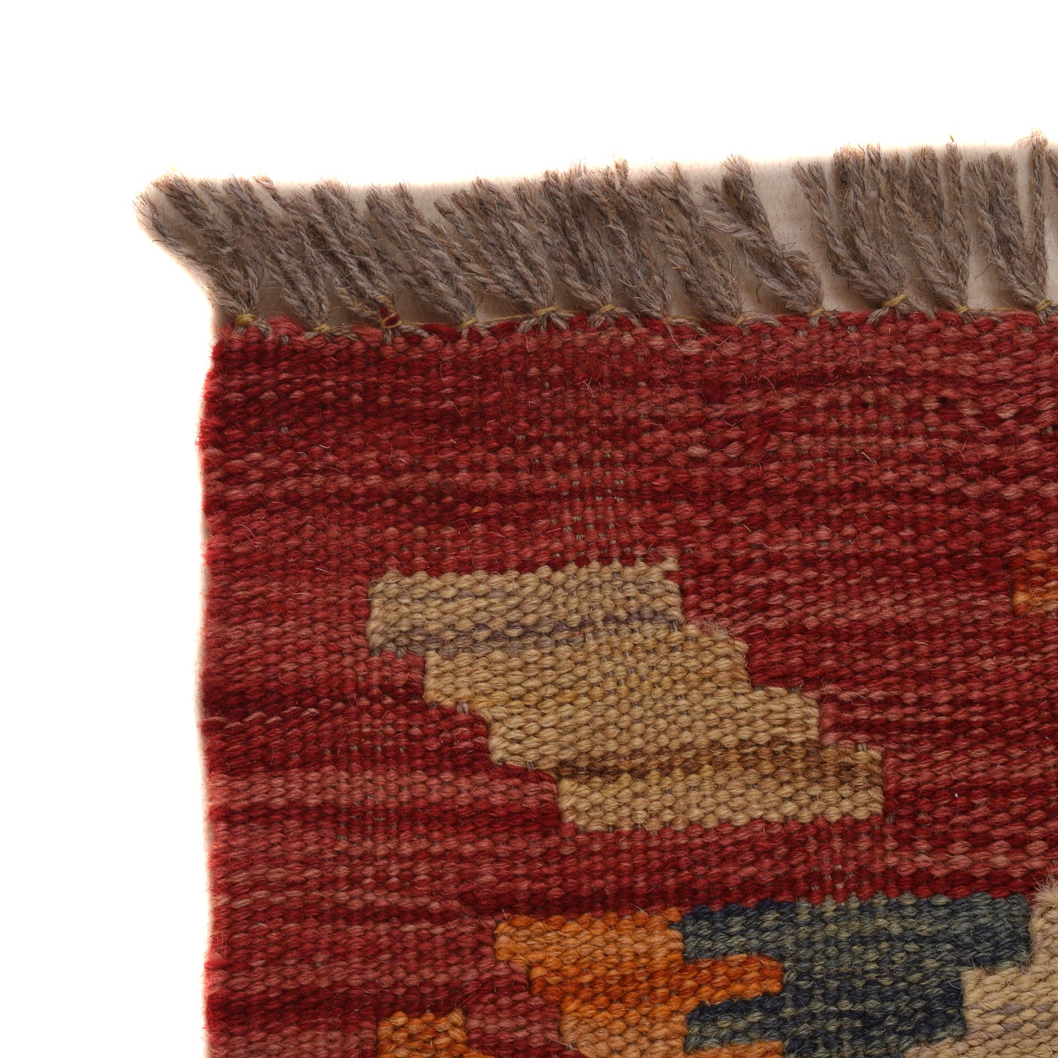 Colorful Flat-Weave Wool Kilim Runner 2' 0" x 5' 0" ft / 61 x 152 cm - No. W34787